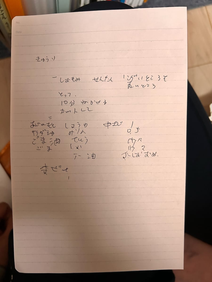 きゅうり のオリジナルメモ