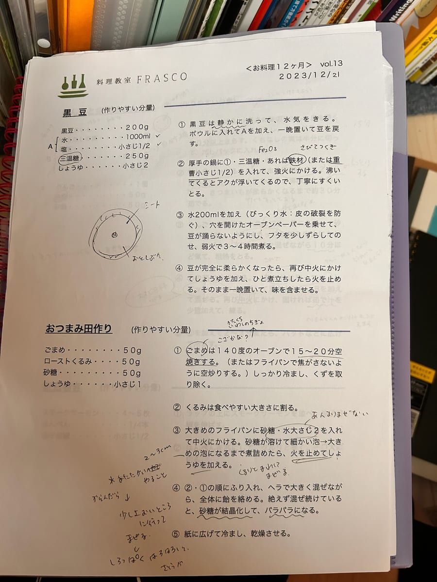 黒豆 / おつまみ田作り のオリジナルメモ