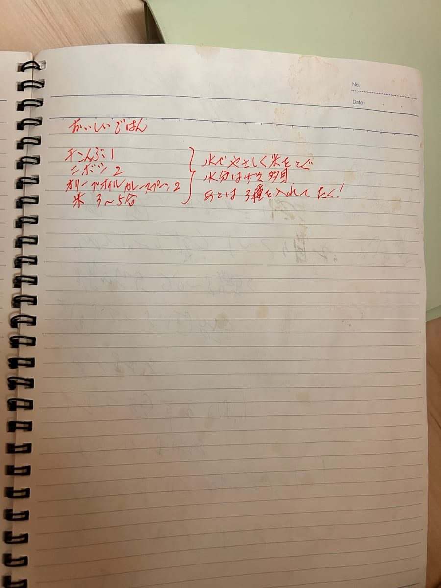 おいしいごはん のオリジナルメモ