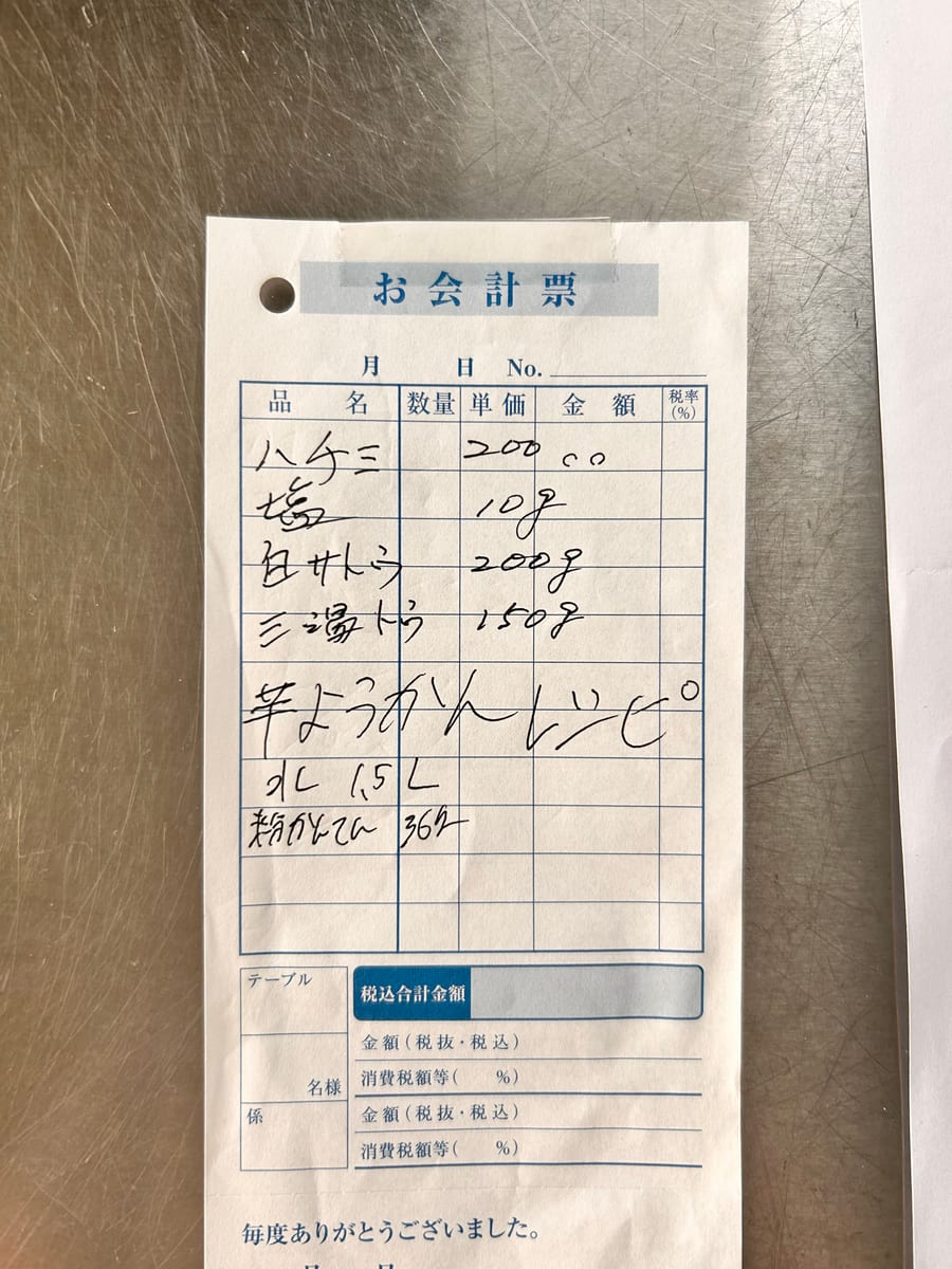 羊ようかん のオリジナルメモ